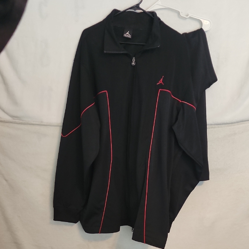 Black Jacket with Red Accents Jordan Tracksuit